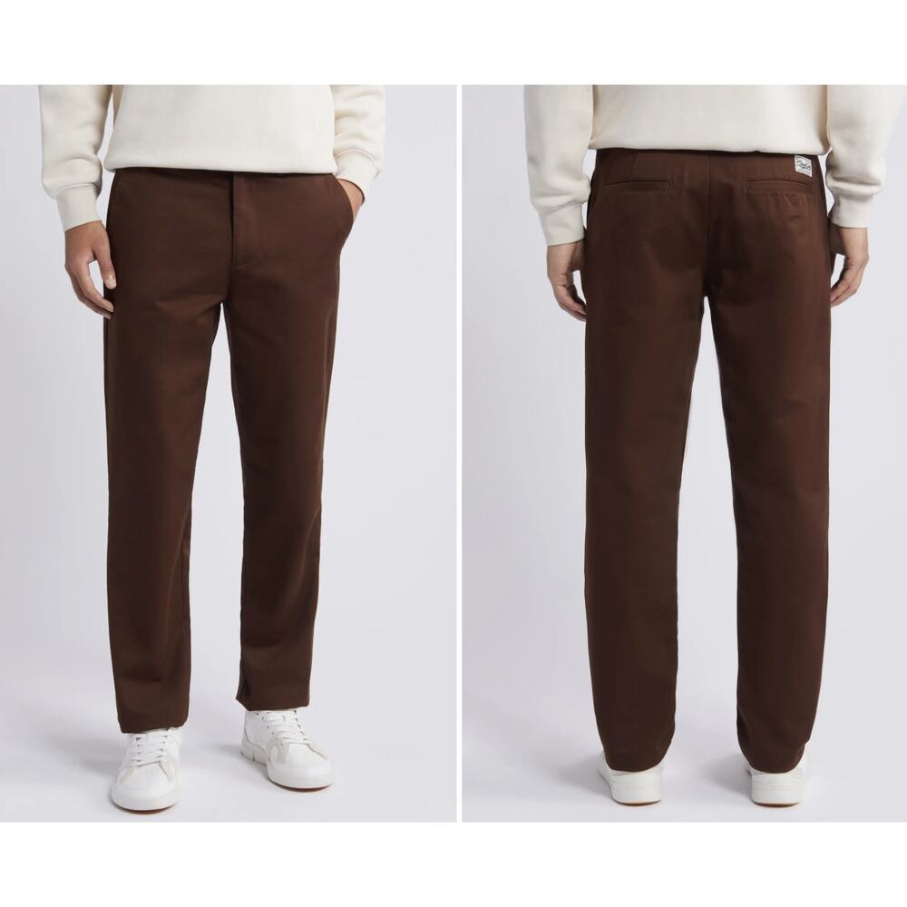 Quiet Golf Badge Pants Revolve Mens Sz XL Brown‎ Trousers Chinos Office Casual